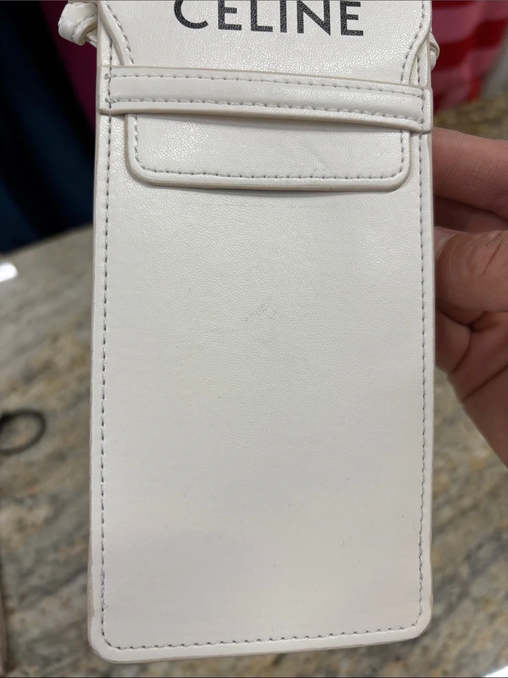 Celine off White Leather sunglasses Crossbody Pouch with Strap